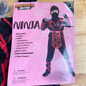Ninja Costume Halloween‎ Child Size Small 5-7 Years Spooktacular Creations READ